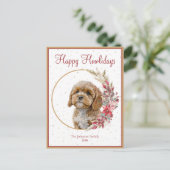 Happy Howlidays Niedlich Cavapoo Dog Feiertagspostkarte (Stehend Vorderseite)