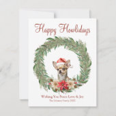 Happy Howlidays Niedlich Chihuahua Dog Feiertagskarte (Vorderseite)