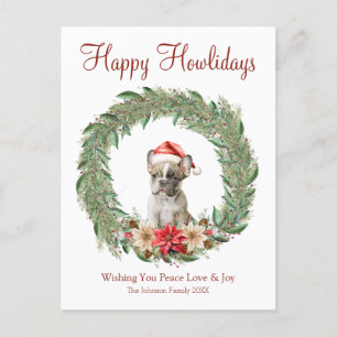 Happy Howlidays Niedlich French Bulldog Feiertagspostkarte