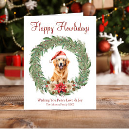 Happy Howlidays Niedlich Golden Retriever Dog Feiertagskarte