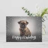 Happy Howlidays Niedlich Hund Foto Weihnachten (Stehend Vorderseite)
