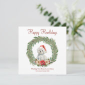Happy Howlidays Niedlich maltesischer Hund Feiertagskarte (Stehend Vorderseite)