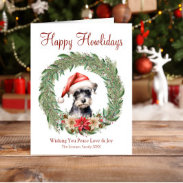 Happy Howlidays Niedlich Miniature Schnauzer Dog Feiertagskarte