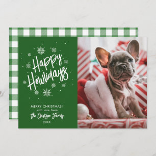 Happy Howlidays Niedlich Pet Snowflake Foto Einlad Einladung