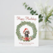 Happy Howlidays Niedlich Poodle Dog Feiertagskarte (Stehend Vorderseite)