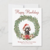 Happy Howlidays Niedlich Poodle Dog Feiertagskarte (Vorderseite)