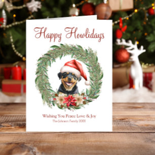Happy Howlidays Niedlich Rottweiler Hund Feiertagskarte