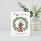 Happy Howlidays Niedliche Dackel Hund Feiertagskarte (Stehend Vorderseite)