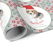 HAPPY HOWLIDAYS NIEDLICHE XMAS PUPPY PAWPRINTS GESCHENKPAPIER (Rolleneckpunkt)