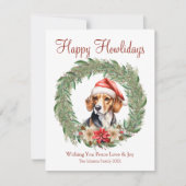 Happy Howlidays Niedlicher Beagle Hund Feiertagskarte (Vorderseite)