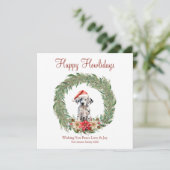 Happy Howlidays Niedlicher Dalmatiner Hund Feiertagskarte (Stehend Vorderseite)