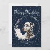 Happy Howlidays Niedlicher Dalmatiner Hund Feiertagskarte (Vorderseite)