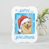 Happy Howlidays Norfolk Terrier Feiertagskarte (Stehend Vorderseite)