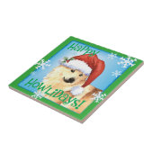 Happy Howlidays Norwegischer Buhund Fliese (Seite)
