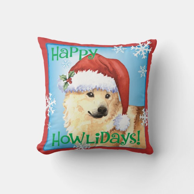 Happy Howlidays Norwegischer Buhund Kissen (Vorderseite)