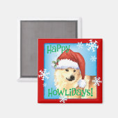 Happy Howlidays Norwegischer Buhund Magnet (Vorderseite/Rückseite)