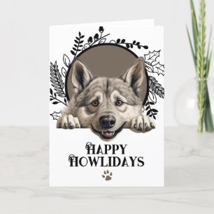 Happy Howlidays Norwegischer Elkhound Hund Weihnac Feiertagskarte