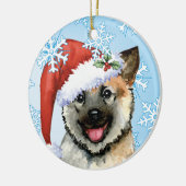 Happy Howlidays Norwegischer Elkhound Keramik Ornament (Links)
