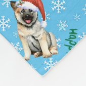 Happy Howlidays Norwegisches Elkhound Fleece Blank (Ecke)