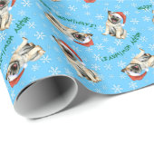 Happy Howlidays Norwegisches Elkhound Wrapping Pap Geschenkpapier (Rolleneckpunkt)