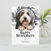 Happy Howlidays Old English Sheep Dog Weihnachten (Stehend Vorderseite)