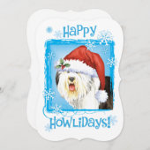 Happy Howlidays Old English Sheepdog Feiertagskarte (Vorne/Hinten)