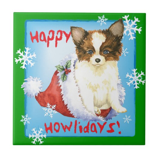 Happy Howlidays Papillon Fliese (Vorderseite)