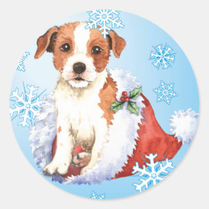 Happy Howlidays Parson Russell Terrier Runder Aufkleber