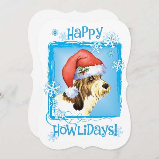 Happy Howlidays PBGV Feiertagskarte (Vorne/Hinten)
