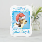 Happy Howlidays PBGV Feiertagskarte (Stehend Vorderseite)