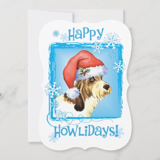 Happy Howlidays PBGV Feiertagskarte (Vorderseite)