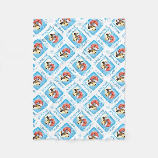 Happy Howlidays PBGV Fleece Blanket (Vorderseite)