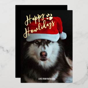Happy Howlidays Personalisiertes Foto Folien Feiertagskarte