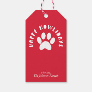 Happy Howlidays Pet PW Print Personalize Holiday Geschenkanhänger