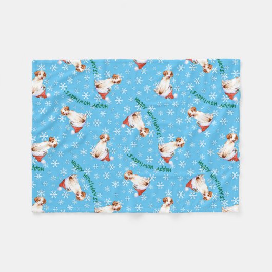Happy Howlidays Pointer Fleece Blanket (Vorderseite (Horizontal))