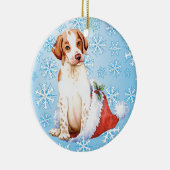 Happy Howlidays Pointer Keramik Keramik Ornament (Rechts)