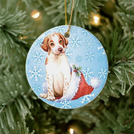 Happy Howlidays Pointer Keramik Ornament (Baum)