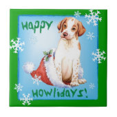 Happy Howlidays Pointer Tile Fliese (Vorderseite)