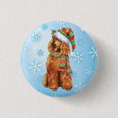Happy Howlidays Poodle Button (Vorderseite)