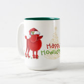 Happy Howlidays Poodle Coffee Tasse (Vorderseite Links)