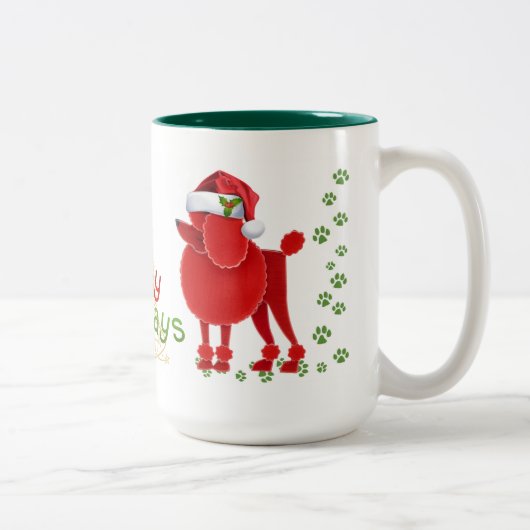 Happy Howlidays Poodle Coffee Tasse (Rechts)