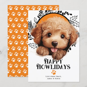 Happy Howlidays Poodle Dog Weihnachten