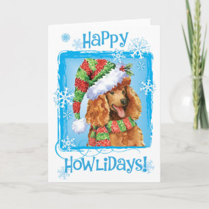 Happy Howlidays Poodle Feiertagskarte