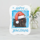 Happy Howlidays Puli Feiertagskarte (Stehend Vorderseite)