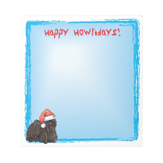 Happy Howlidays Puli Notizblock (Vorderseite)