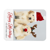 Happy Howlidays Puppy Dog Holiday Foto Weihnachten Magnet (Horizontal)