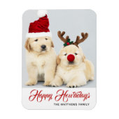 Happy Howlidays Puppy Dog Holiday Foto Weihnachten Magnet (Vertikal)