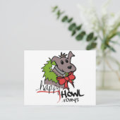 Happy Howlidays - Puppy - Postkarte (Stehend Vorderseite)