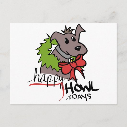 Happy Howlidays - Puppy - Postkarte (Vorderseite)