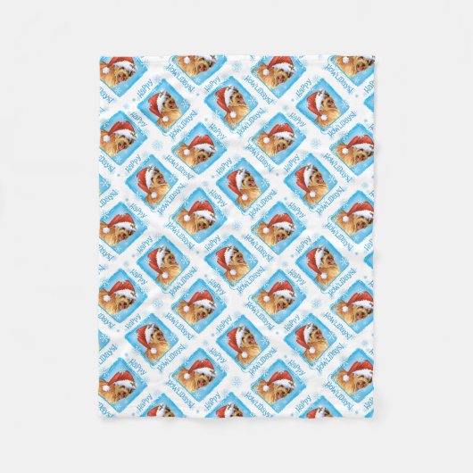 Happy Howlidays Pyrenean Shepherd Fleece Blanket (Vorderseite)